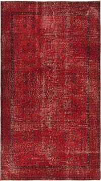 Alfombra Turca Vintage Sobre-teñida - 120 cm x 214 cm