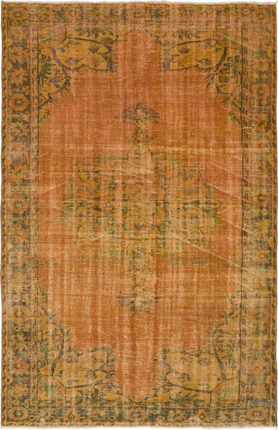 Alfombra Turca Vintage Sobre-teñida - 191 cm x 291 cm