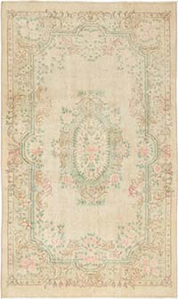 Vintage Turkish Hand-Knotted Rug - 5' 7" x 9' 3" (67" x 111")