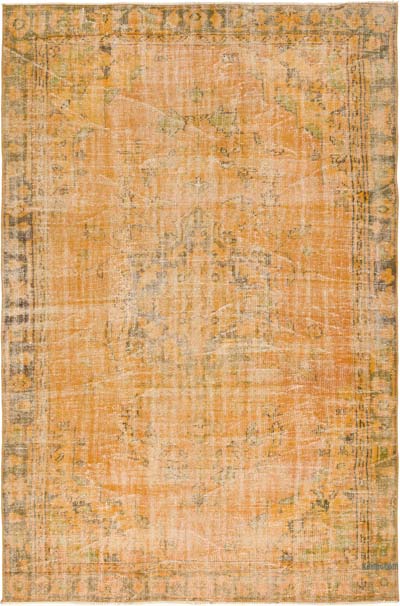 Over-dyed Vintage Hand-Knotted Turkish Rug - 6' 2" x 9' 3" (74" x 111")