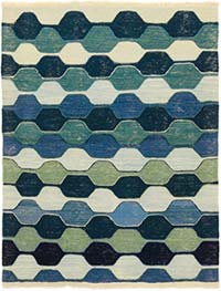 Blue, Green New Handwoven Turkish Kilim Rug - K0020740