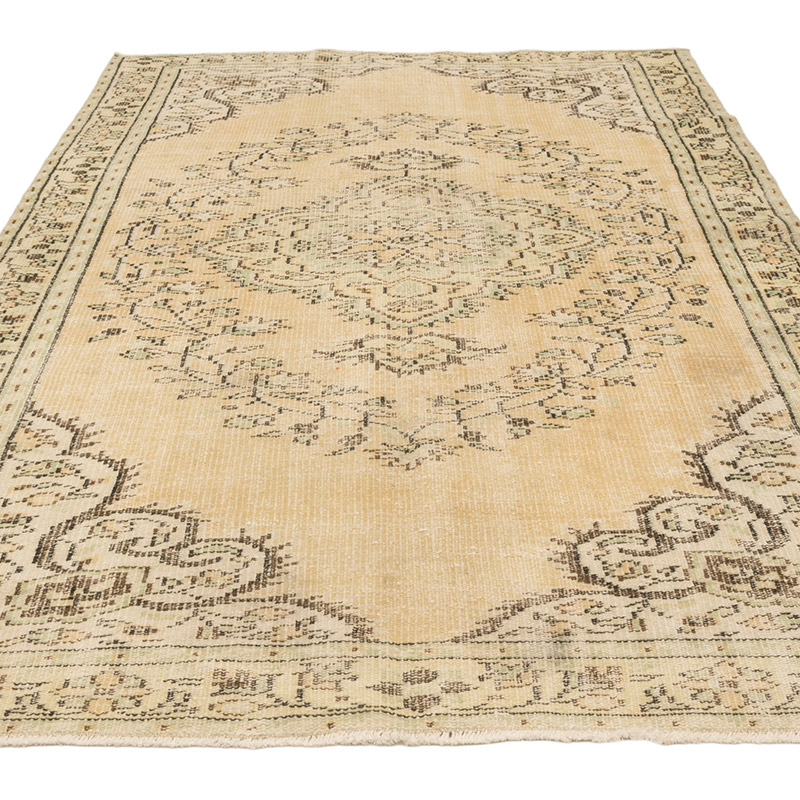 Over-dyed Vintage Hand-Knotted Turkish Rug - 5' 5" x 8' 10" (65" x 106") - K0083652