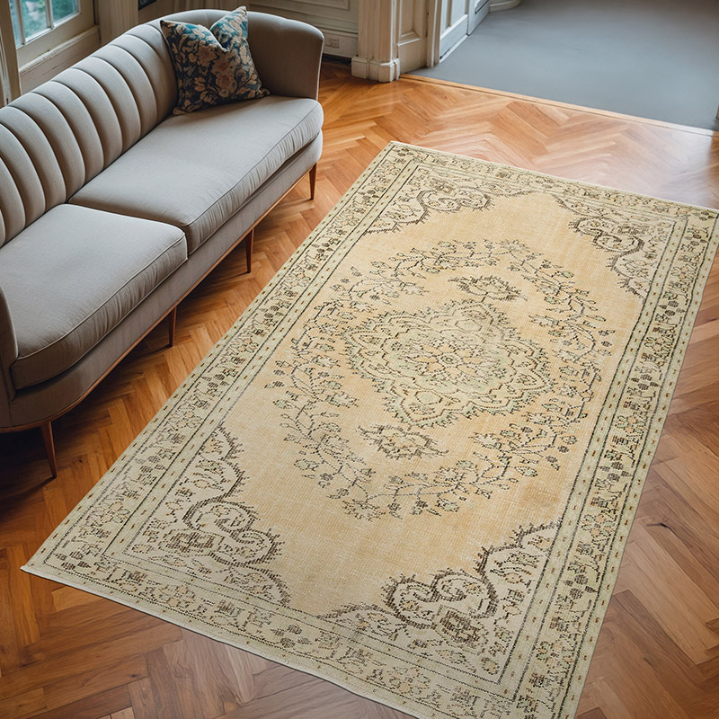 Over-dyed Vintage Hand-Knotted Turkish Rug - 5' 5" x 8' 10" (65" x 106") - K0083652
