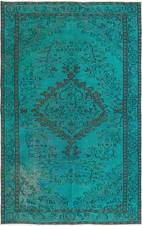 Alfombra Turca Vintage Sobre-teñida - 151 cm x 236 cm