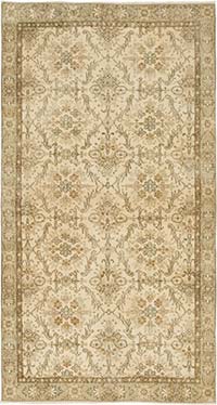 Alfombra Vintage Turca Anudada a Mano - 126 cm x 237 cm