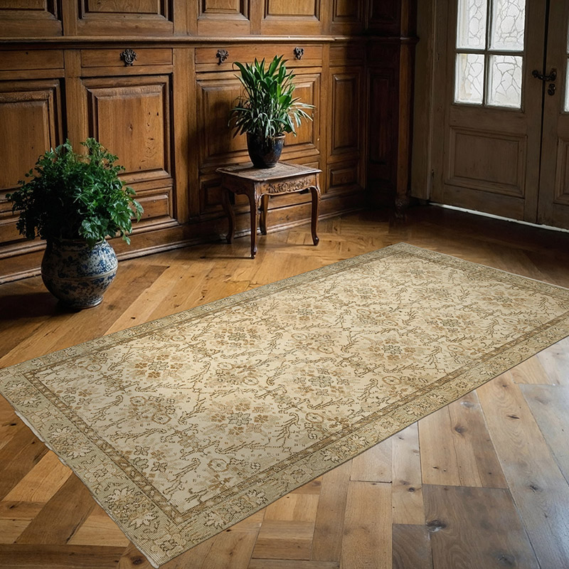 Vintage Turkish Hand-Knotted Rug - 4' 2" x 7' 9" (50" x 93") - K0083661