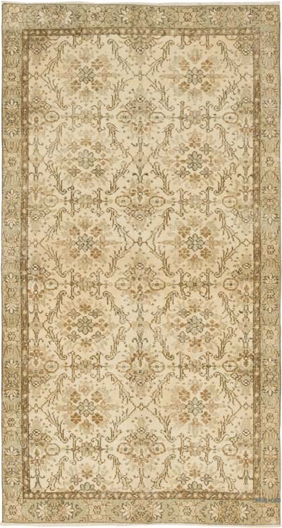 Alfombra Vintage Turca Anudada a Mano - 126 cm x 237 cm