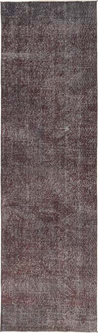 Alfombra de Pasillo Turca Vintage Sobreteñida - 88 cm x 304 cm