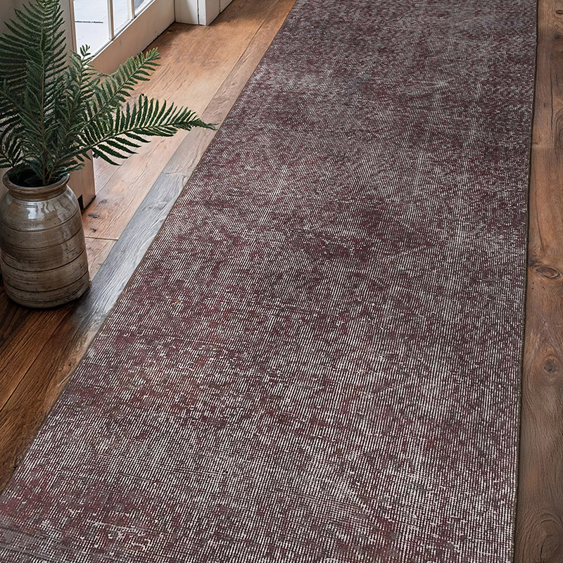 Boyali El Dokuma Vintage Hali Yolluk - 88 cm x 304 cm - K0083662