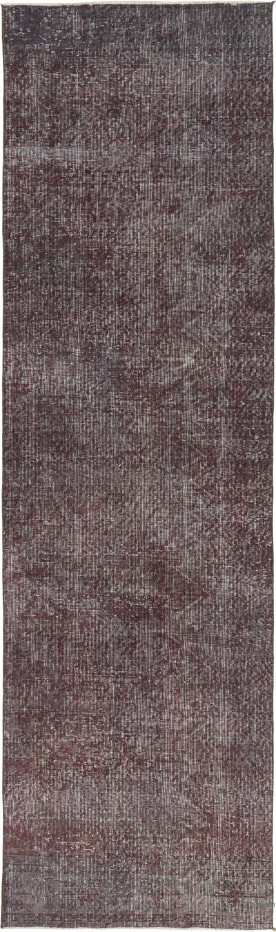 Boyalı El Dokuma Vintage Halı Yolluk - 88 cm x 304 cm