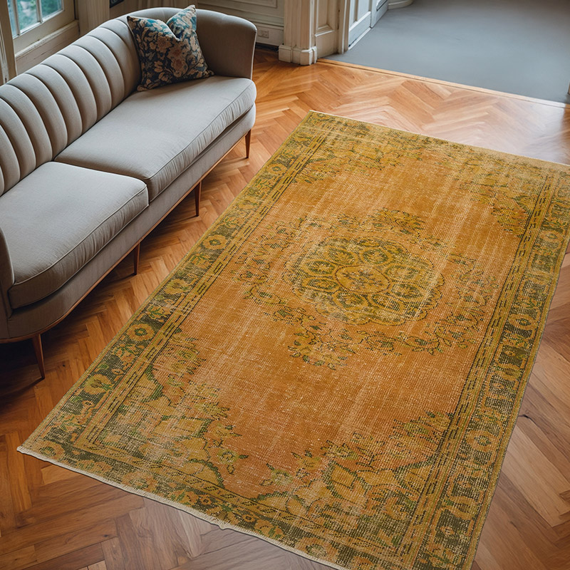 Boyali El Dokuma Vintage Hali - 177 cm x 277 cm - K0083664
