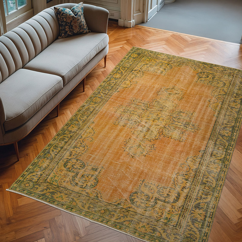 Alfombra Turca Vintage Sobre-teñida - 182 cm x 275 cm - K0083666