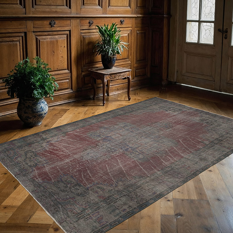 Over-dyed Vintage Hand-Knotted Turkish Rug - 5' 4" x 7' 10" (64" x 94") - K0083668
