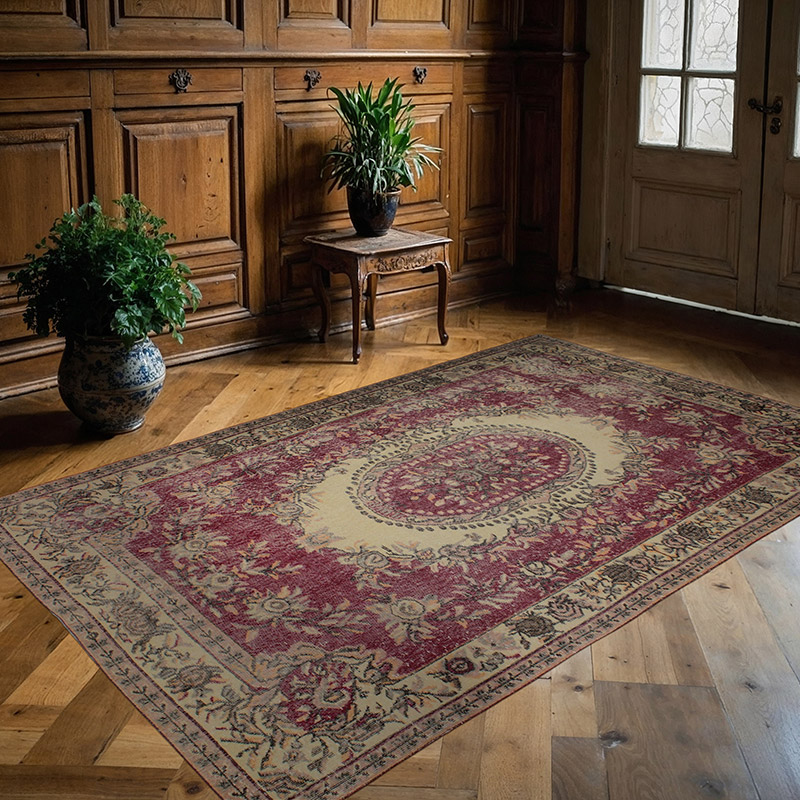 Alfombra Vintage Turca Anudada a Mano - 168 cm x 268 cm - K0083671