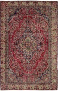 Alfombra Vintage Turca Anudada a Mano - 177 cm x 278 cm