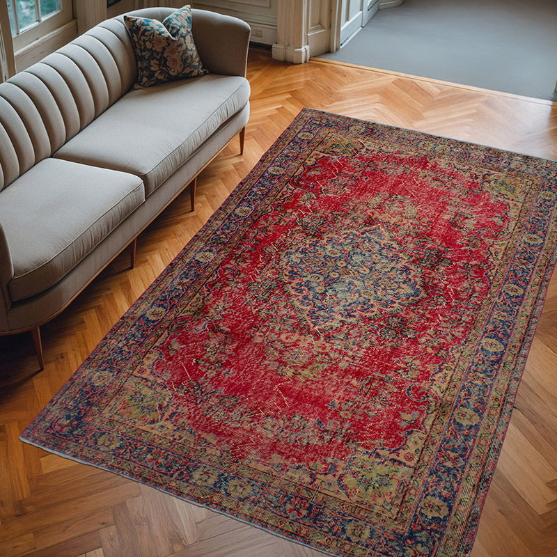 Alfombra Vintage Turca Anudada a Mano - 175 cm x 275 cm - K0083674