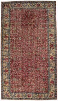 Vintage Turkish Hand-Knotted Rug - 5' 3" x 9' 4" (63" x 112")