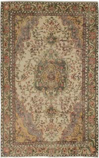 Vintage Turkish Hand-Knotted Rug - 5' 6" x 8' 9" (66" x 105")