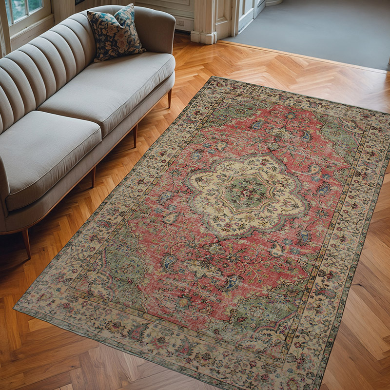 Vintage Turkish Hand-Knotted Rug - 5' 8" x 9' 4" (68" x 112") - K0083686