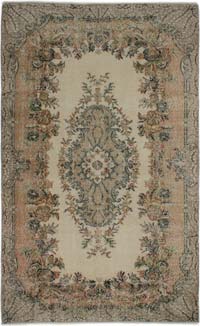Vintage Turkish Hand-Knotted Rug - 5' 7" x 9' 3" (67" x 111")