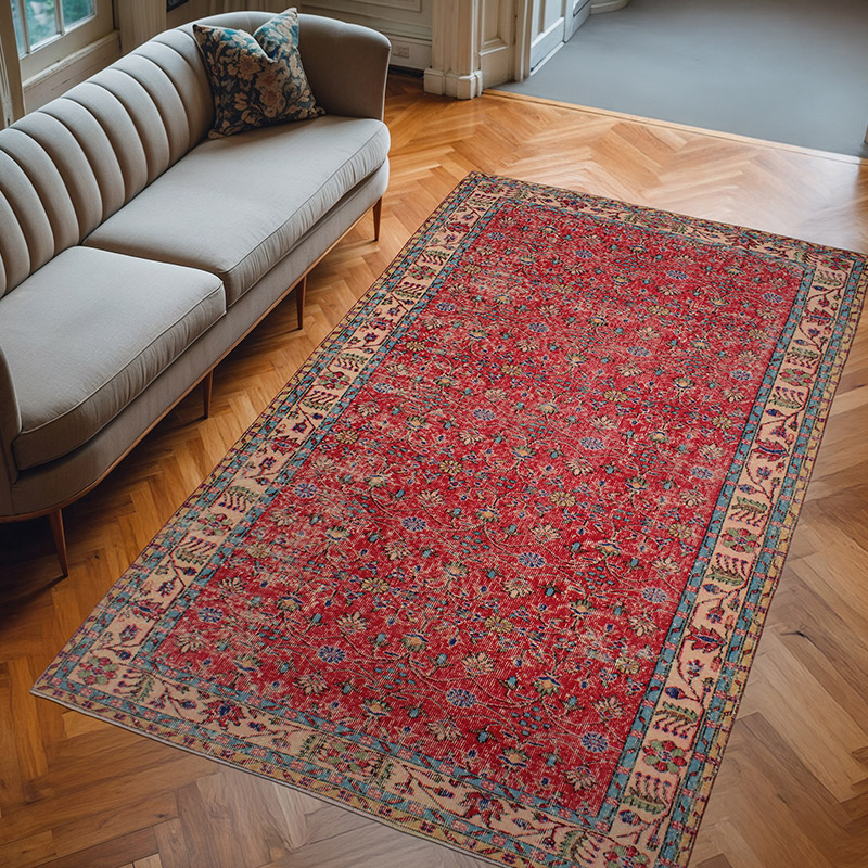Vintage Turkish Hand-Knotted Rug - 5' 7" x 9' 4" (67" x 112") - K0083698