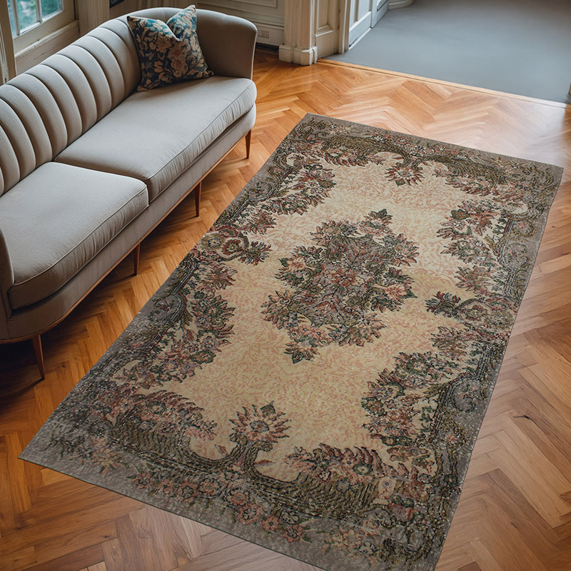 Alfombra Vintage Turca Anudada a Mano - 159 cm x 281 cm - K0083702