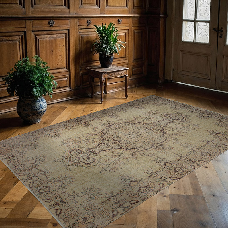 Vintage Turkish Hand-Knotted Rug - 5' 9" x 8' 9" (69" x 105") - K0083718