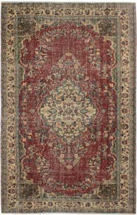 Vintage Turkish Hand-Knotted Rug - 5' 7" x 8' 11" (67" x 107")