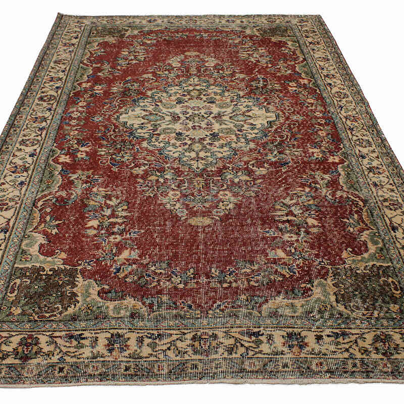 Vintage Turkish Hand-Knotted Rug - 5' 7" x 8' 11" (67" x 107") - K0083734