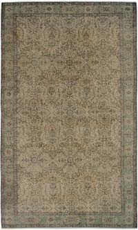 Vintage Turkish Hand-Knotted Rug - 5' 11" x 9' 11" (71" x 119")