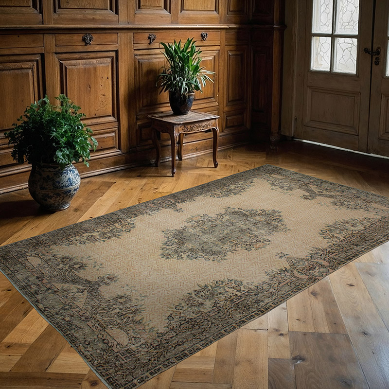 Alfombra Vintage Turca Anudada a Mano - 152 cm x 262 cm - K0083737