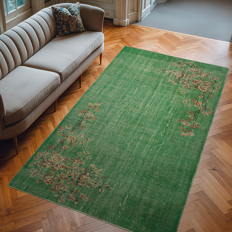 Alfombra Vintage Turca Anudada a Mano - 157 cm x 275 cm - K0083739
