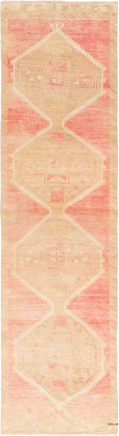Vintage Turkish Hand-Knotted Runner - 3' 1" x 11' 5" (37" x 137")
