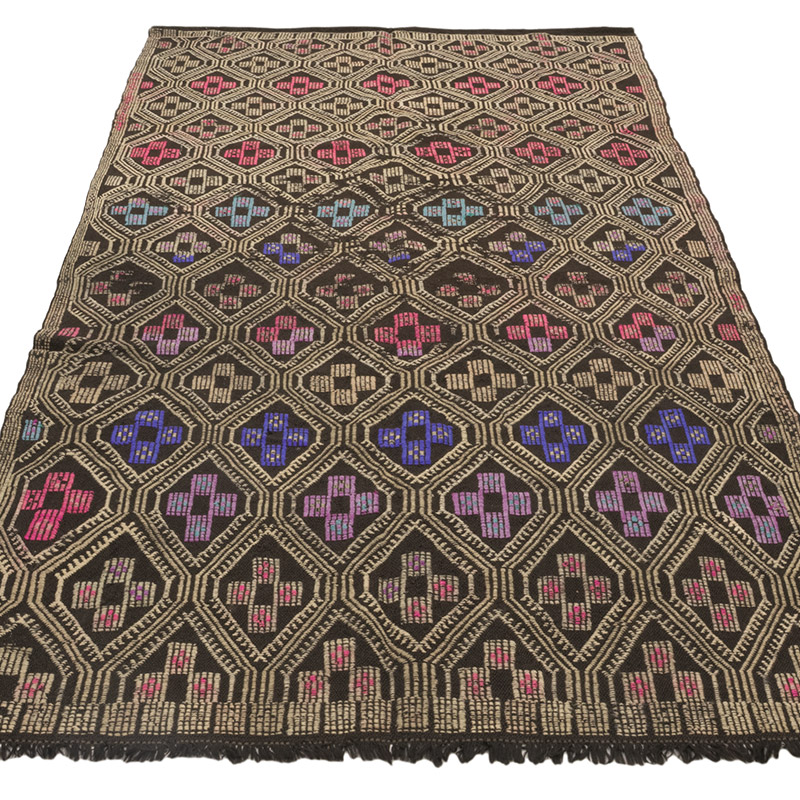 Vintage Anatolian Jijim Rug - 4' 4" x 9' 2" (52" x 110") - K0083747