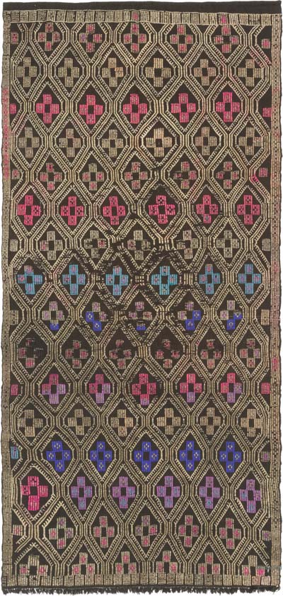 Vintage Anatolian Jijim Rug - 4' 4" x 9' 2" (52" x 110")