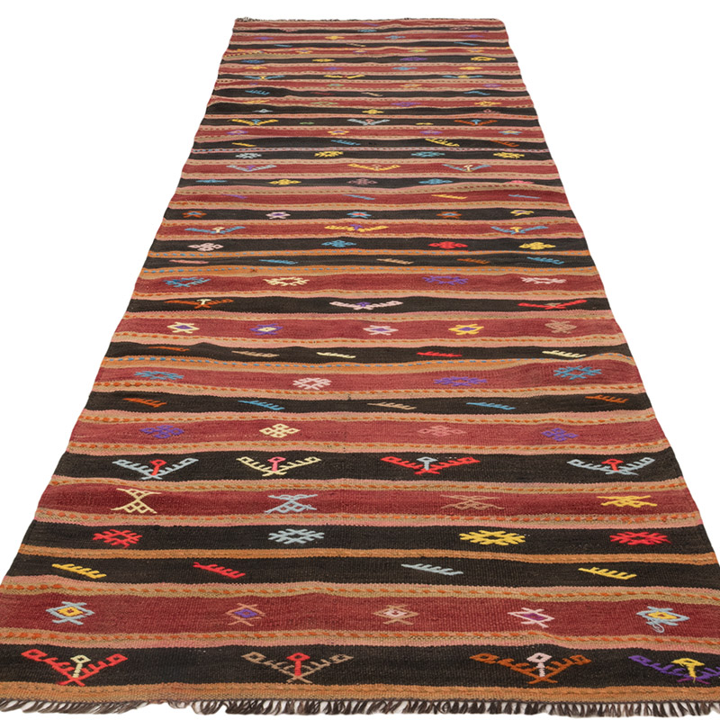 Vintage Anatolian Kilim Runner - 3' 6" x 12' 4" (42" x 148") - K0083750