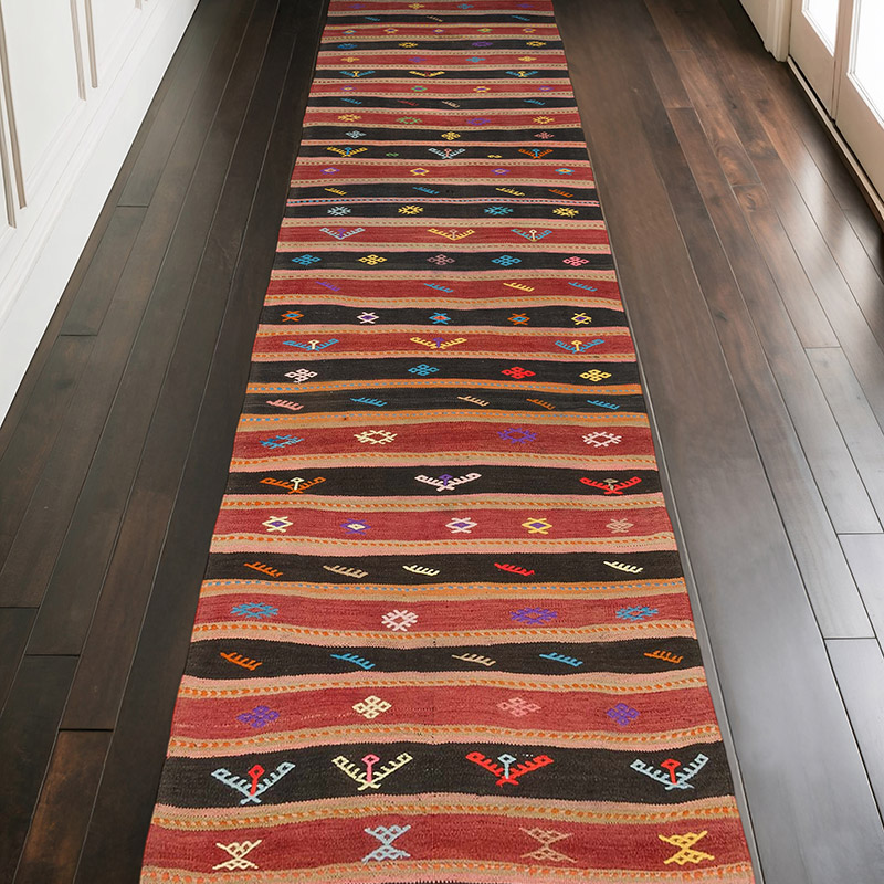 Vintage Anatolian Kilim Runner - 3' 6" x 12' 4" (42" x 148") - K0083750
