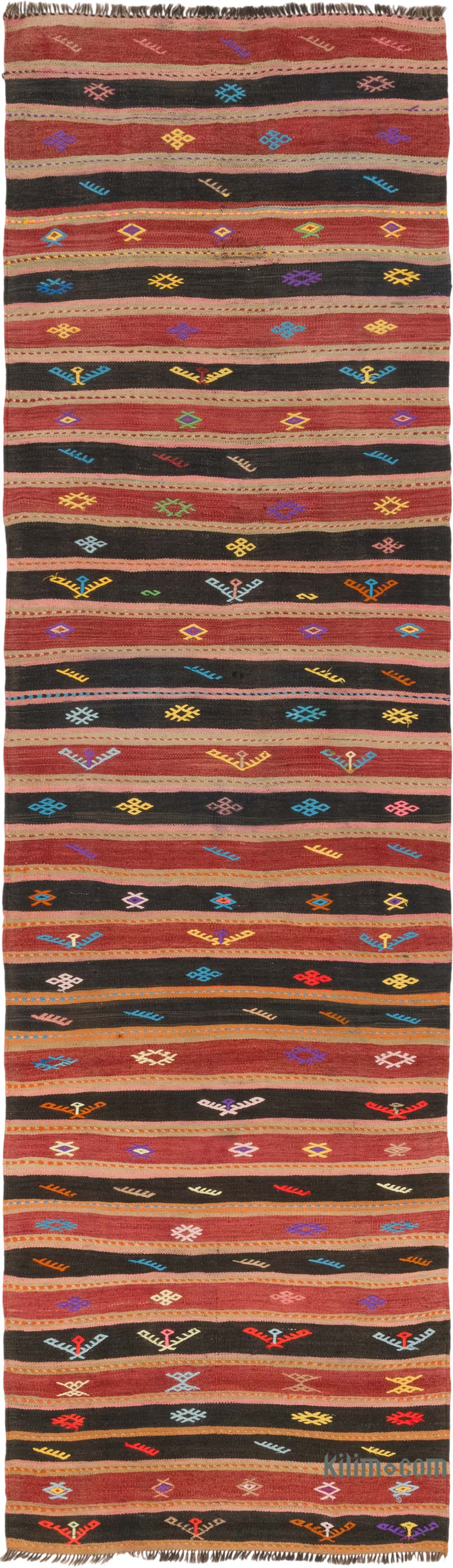 Vintage Anatolian Kilim Runner - 3' 6" x 12' 4" (42" x 148") - K0083750