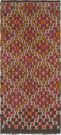 Vintage Anatolian Jijim Rug - 4' 2" x 9' 1" (50" x 109")