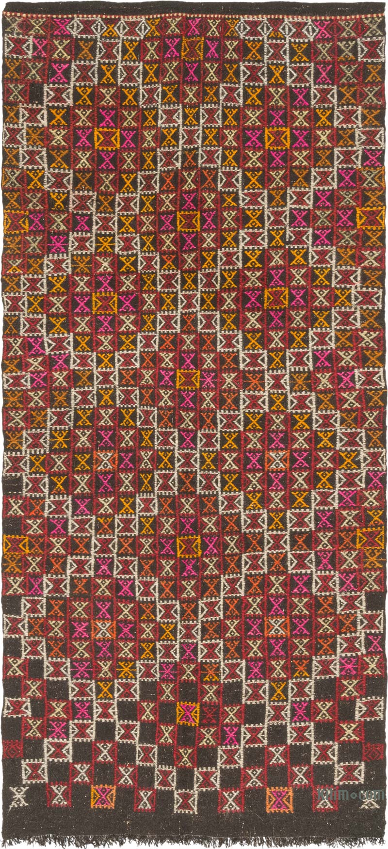 Vintage Anatolian Jijim Rug - 4' 2" x 9' 1" (50" x 109") - K0083756