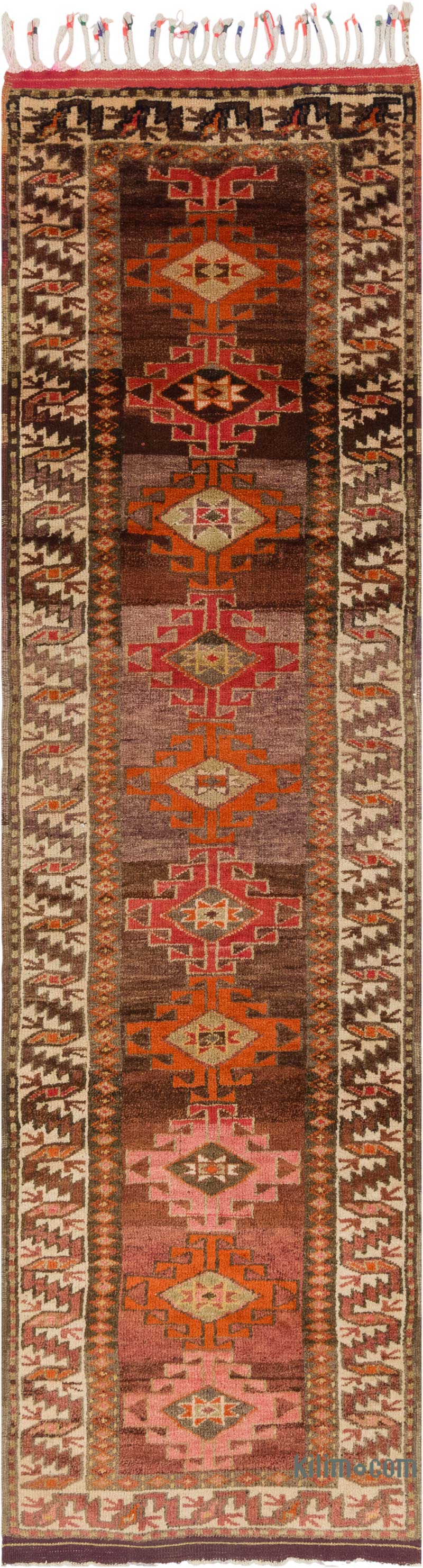 Vintage Tribal Runner Rug - 3' 3" x 11' 9" (39" x 141") - K0083772