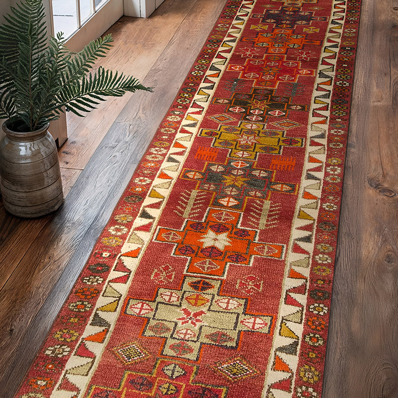 Alfombra Vintage de pasillo - 83 cm x 351 cm - K0083774