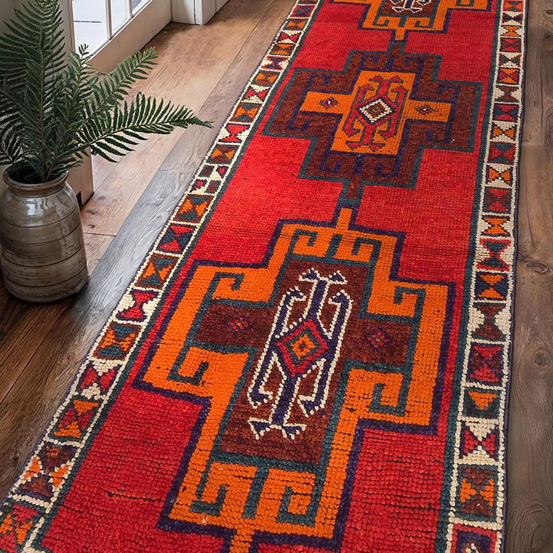 Alfombra Vintage de pasillo - 93 cm x 312 cm - K0083775