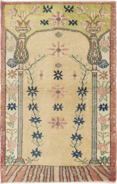 Alfombra Vintage Turca Anudada a Mano - 85 cm x 131 cm