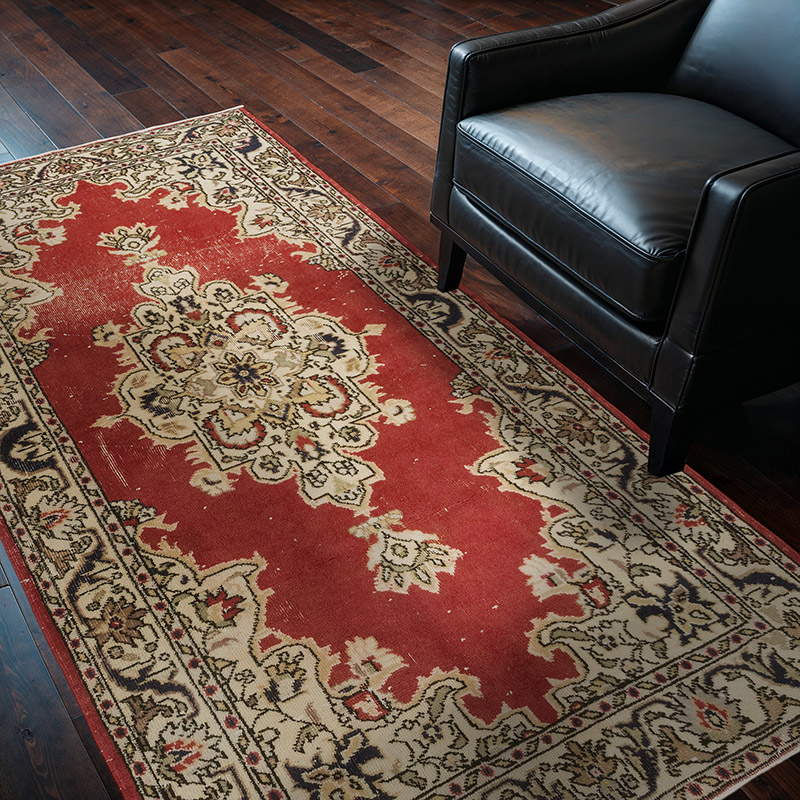 Vintage Turkish Hand-Knotted Rug - 4'  x 7'  (48" x 84") - K0083791