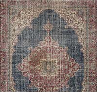 Alfombra Vintage Turca Anudada a Mano - 207 cm x 194 cm
