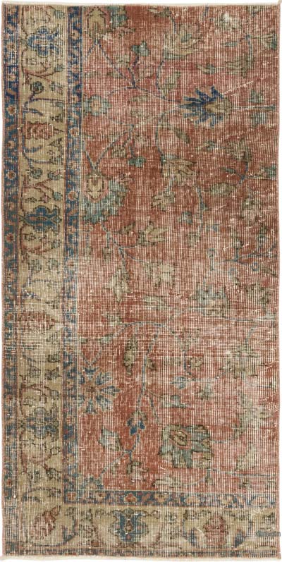 El Dokuma Vintage Halı - 73 cm x 146 cm