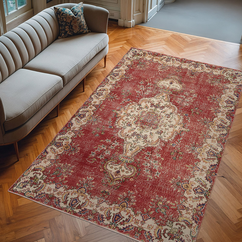 Vintage Turkish Hand-Knotted Rug - 5' 7" x 9'  (67" x 108") - K0083810