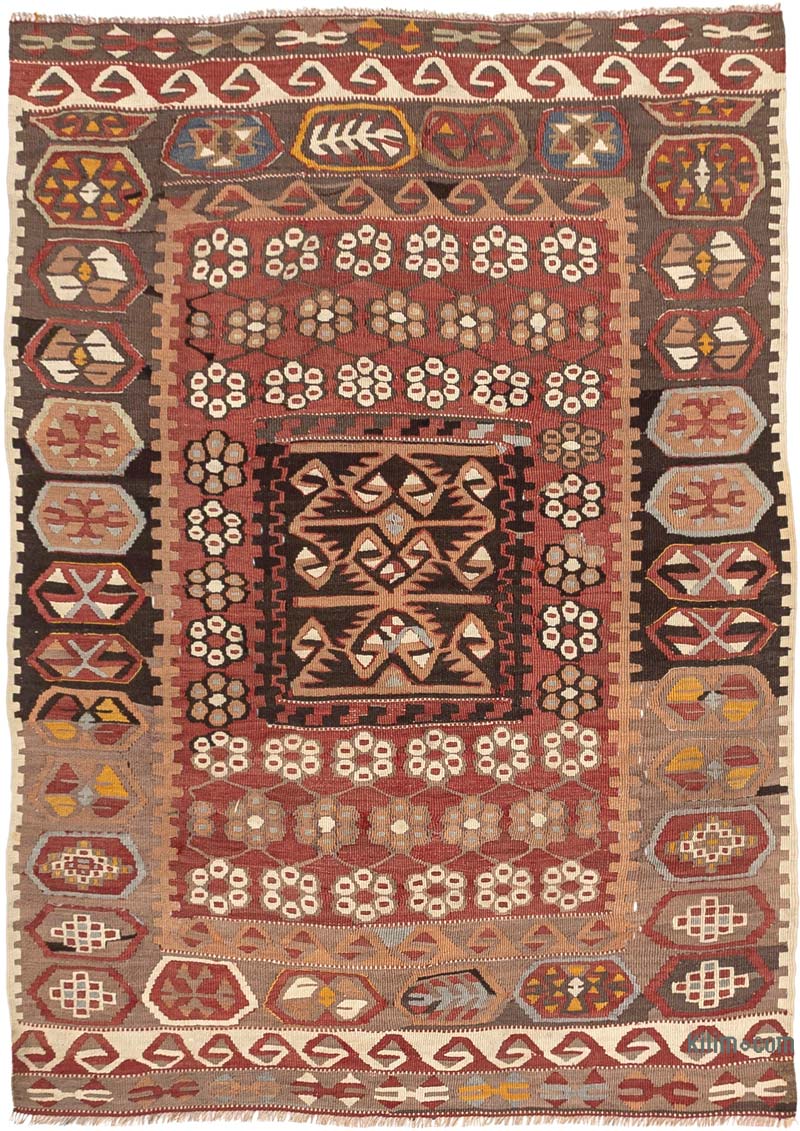 Vintage Kayseri Kilim Rug - 3' 3" x 4' 6" (39" x 54") - K0083811