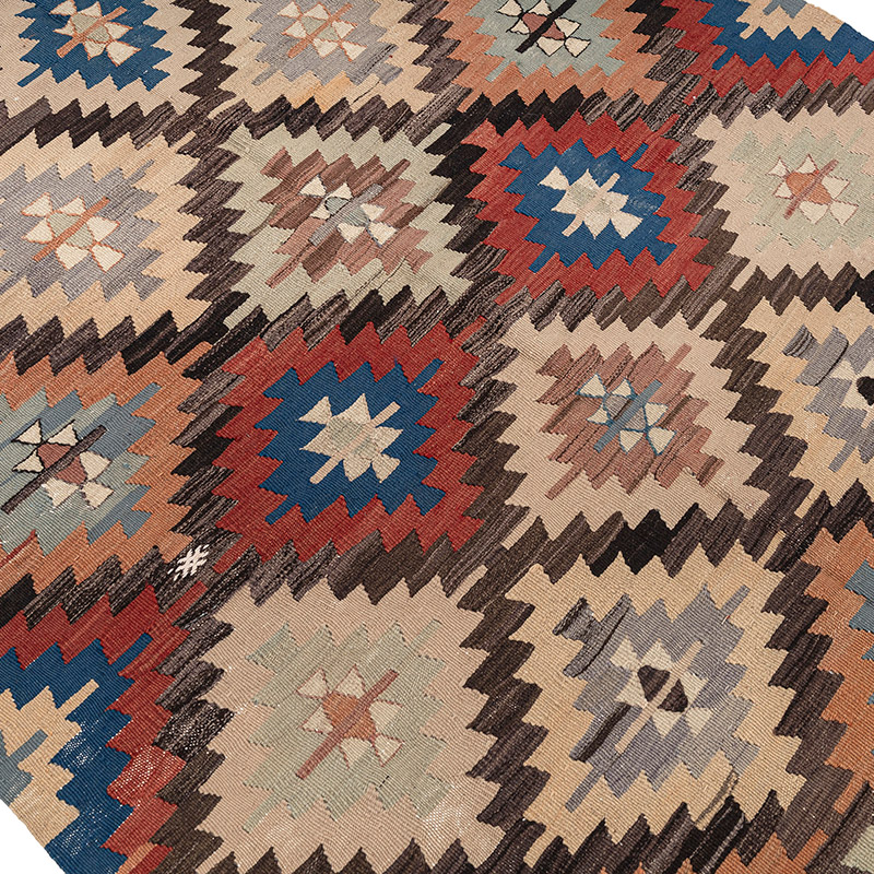 Vintage Afyon Kilim Rug - 5' 1" x 9'  (61" x 108") - K0083818